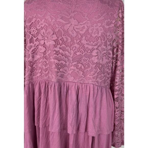 Super Soft Knit by Torrid Womens Size 3 Pink V Neck Peplum - Picture 8 of 9